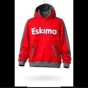 Eskimo Red Logo Colorblock Hoodie L Athleisure Streetwear